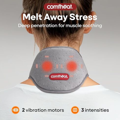 Comfheat USB Neck Heating Pad for Car Travel Heated Neck Wraps Pain Relief Warm Hot Compress Electric Neck Heat Pad for Soreness Stiffness Cervical Spondylosis Adjustable Temperature Auto Shut Off in Kuwait