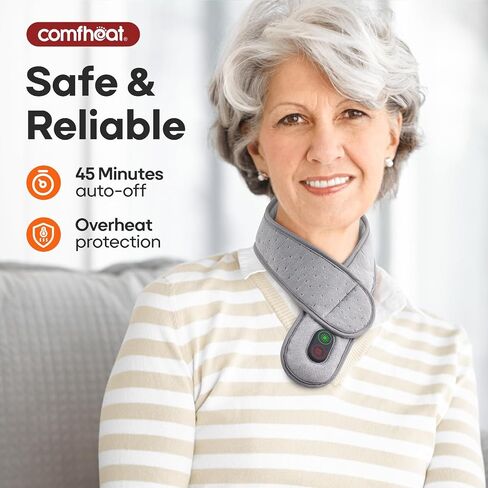 Comfheat USB Neck Heating Pad for Car Travel Heated Neck Wraps Pain Relief Warm Hot Compress Electric Neck Heat Pad for Soreness Stiffness Cervical Spondylosis Adjustable Temperature Auto Shut Off in Kuwait