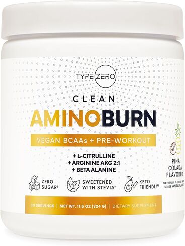 Type Zero AminoBurn - Vegan Amino Acids Energy Pre Workout Drink for Women/Men (Watermelon) Sugar-Free Energy Drink Powder & Amino Acids Supplement - Natural Preworkout Energy in Saudi Arabia