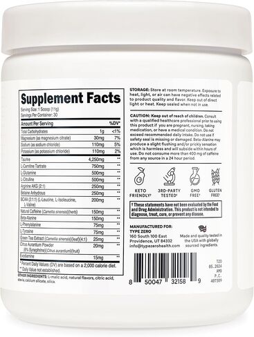 Type Zero AminoBurn - Vegan Amino Acids Energy Pre Workout Drink for Women/Men (Watermelon) Sugar-Free Energy Drink Powder & Amino Acids Supplement - Natural Preworkout Energy in Saudi Arabia
