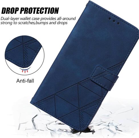 S25 Wallet Phone Case,Card Holder Slots Wrist Strap TPU Interior Protective,Stand PU Leather Folio Flip Cases Cover for S25 2025 (Blue) in Kuwait