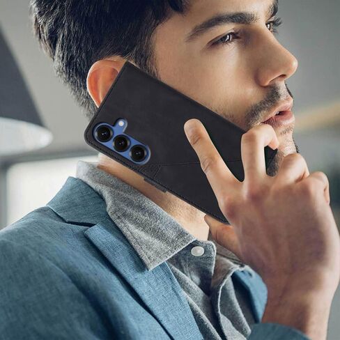 S25 Wallet Phone Case ، Slots Slots Strap TPU Interior Protection ، Stand Pu Leather Folio Flip Cover for S25 2025 (Blue) in Kuwait