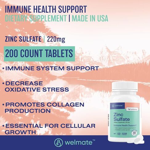 Zinc Sulfate 220 mg 100 Count Capsules | Dietary Supplement in Kuwait