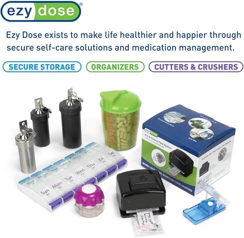 EZY DOSE Weekly (7-Day) Pill Case, Medicine Planner, Vitamin Organizer Box, 4 Times a Day, Small Removable Compartments, Covenient and Easy to Use, Color May Vary, Clear Lids, BPA Free in Kuwait