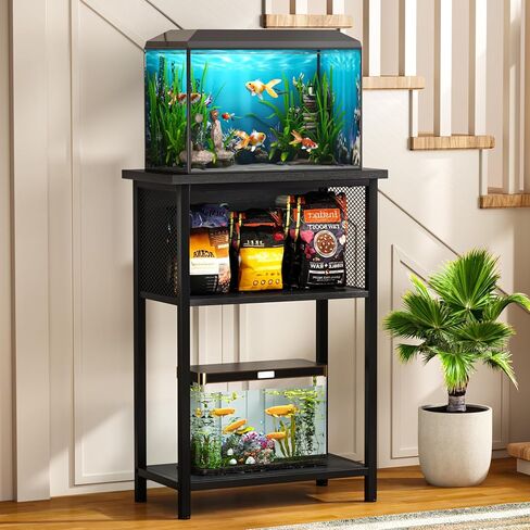 BSONE 5-10 Gallon Fish Tank Stand, Small Aquarium Stand Shelf, 0.71" Thickened Tabletop, 20.5" W×11" D ×34.3" H , Rustic Brown in Saudi Arabia