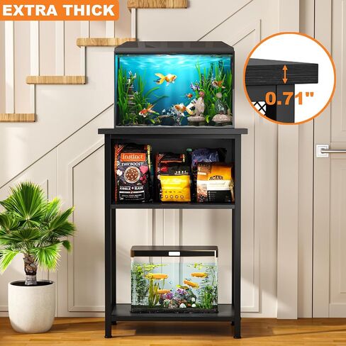 BSONE 5-10 Gallon Fish Tank Stand, Small Aquarium Stand Shelf, 0.71" Thickened Tabletop, 20.5" W×11" D ×34.3" H , Rustic Brown in Saudi Arabia
