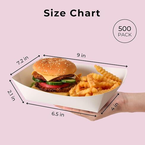 Fit Meal Prep [125 Pack 1 lb Paper Food Trays Heavy Duty Disposable Food Boats, White Nacho Tray for Parties Fairs Picnics Carnivals, Holds Sause Candies Nut Grease Resistant in Kuwait