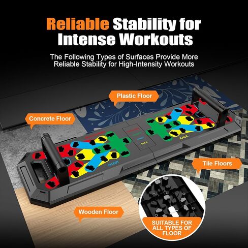Push Up Board, 25-in-1 Home Workout Equipment with Ab Roller Wheel, Push Up Bar, Home Gym System for Men Women Core Strength Training & Abdominal Exercise, Best Choice for Father's day Gift in Kuwait
