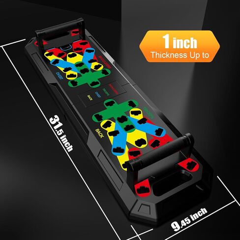 Push Up Board, 25-in-1 Home Workout Equipment with Ab Roller Wheel, Push Up Bar, Home Gym System for Men Women Core Strength Training & Abdominal Exercise, Best Choice for Father's day Gift in Kuwait