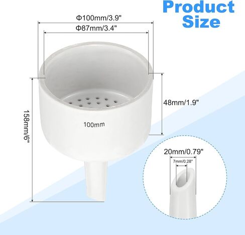 PATIKIL Porcelain Buchner Funnel, 2 Pcs Buchner Filter Separatory Filtration Funnel for Laboratory, Experiments, White, OD. 150mm ID. 140mm in Saudi Arabia