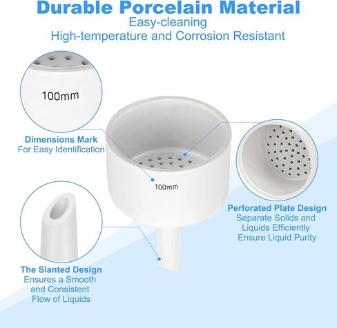 PATIKIL Porcelain Buchner Funnel, 2 Pcs Buchner Filter Separatory Filtration Funnel for Laboratory, Experiments, White, OD. 150mm ID. 140mm in Saudi Arabia
