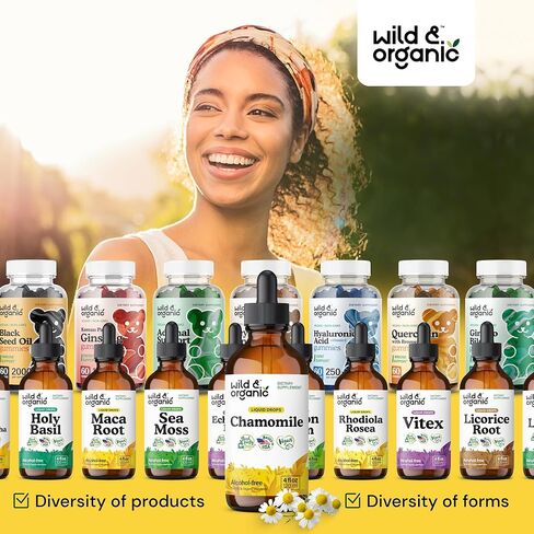 Chamomile Flower Supplement - Organic Chamomile Liquid Extract - Vegan, Alcohol Free Drops - 2 fl oz in Kuwait