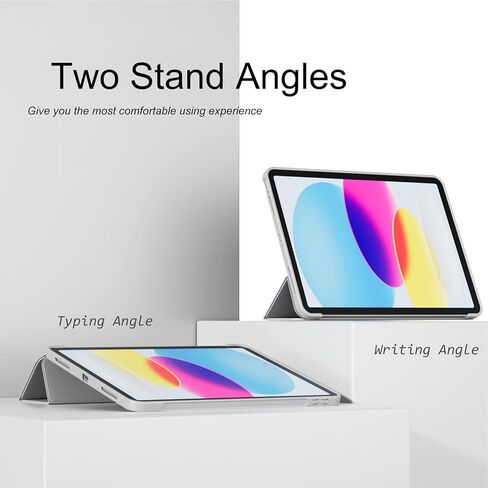 Case for iPad (A16) الجيل الحادي عشر/العاشر 11/10.9 بوصة 2025/2022 ، دعم تلقائي الاستيقاظ/معرف اللمس ، معرف Trifold خفيف الوزن مع تراجع TPU الناعم لعلاج iPad 10th Gen Case ، Gray in Kuwait