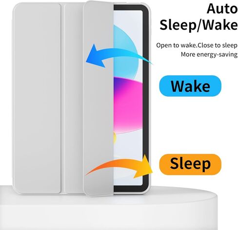 Case for iPad (A16) الجيل الحادي عشر/العاشر 11/10.9 بوصة 2025/2022 ، دعم تلقائي الاستيقاظ/معرف اللمس ، معرف Trifold خفيف الوزن مع تراجع TPU الناعم لعلاج iPad 10th Gen Case ، Gray in Kuwait
