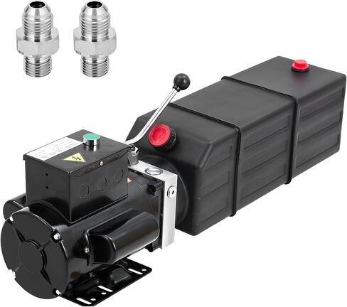 Litake Double Acting Hydraulic Power Unit 12V 8.5 Quart Car Lift Hydraulic Pump Power Unit, Hydraulic Pumps with 8L Steel Tank, Car Lift Hydraulic Power Unit for Auto Repair in Kuwait