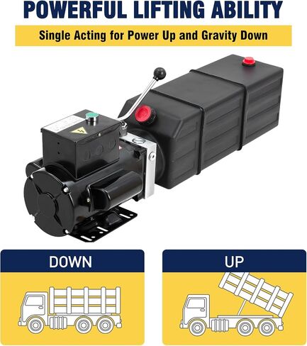 Litake Double Acting Hydraulic Power Unit 12V 8.5 Quart Car Lift Hydraulic Pump Power Unit, Hydraulic Pumps with 8L Steel Tank, Car Lift Hydraulic Power Unit for Auto Repair in Kuwait