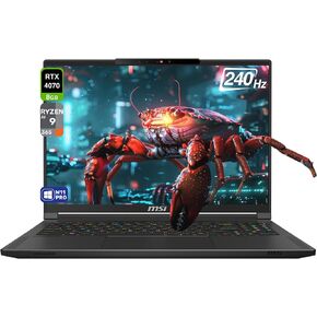 MSI Stealth A16 AI+ Copilot Gaming Laptop, AMD Ryzen AI 9-365, 32 GB LPDDR5X RAM, 1 TB PCIe SSD, 16" QHD (2560x1600) 240Hz Display, Nvidia G-Force RTX 4070, Backlit Keyboard, W11 Home, Black