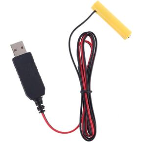 LR03 AAA Battery Eliminator 2M USB Power Supply Cable Replace 1 to 4pcs AAA Battery (6V)
