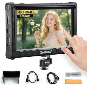 Desview P5II Camera Field Monitor, 5.5 inch Touch Screen 4K HDMI Camera Monitor with HDR 3D LUT Waveform Vectorscope False Color for DSLR Camera