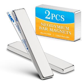 Grtard 6 Pack Magnets, Rare Earth Bar Magnets, Magnets Bar with Double-Sided Adhesive for Garage, Kitchen, Science, Craft, Office, DIY