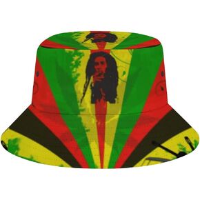 Rasta Lion Jamaican Reggae Love Men's Women's Bucket Hat Summer Vacation Travel Beach Sun Hat Packable Lightweight Outdoor Hat