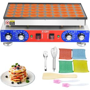 SICHI Mini Pancake Maker Machine with 550℉Heating and Timer Control, 25PCS Electric Commercial Dutch Pancake Baker with Nonstick,110V Dutch Pancake Cooker for Restaurant and Kitchen,Dessert Breakfast