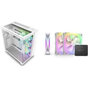 NZXT H9 Elite Dual-Chamber ATX Mid-Tower PC Gaming Case with NZXT RGB Fans and Controller