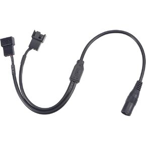 uxcell Fan Power Supply Cable DC 5.5mmx2.1mm to 2 Port 3 Pin or 4 Pin Output 13.8 Inch