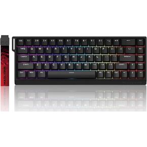 MADLIONS MAD 68 HE Magnetic Switch RGB Gaming Keyboard,65% Hall Effect Rapid Trigger Adjustable Actuation Hot Swap Wired Mechanical Keyboard with PBT Keycaps PC/Mac Gamer (Black)