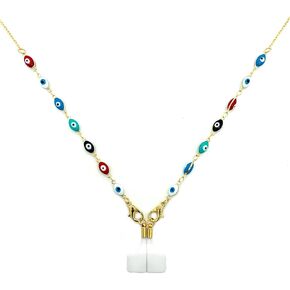 Magnetic Anti-Lost Straps AirPods Necklace Lanyard String Cord for Neck (Beads Eye Chain)