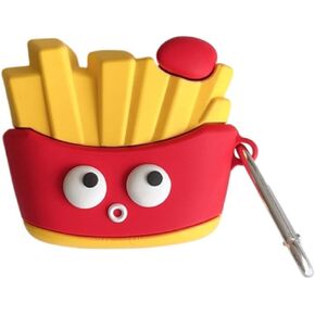 for Airpods Pro 2nd Generation Ear Buds Case,Cute Cartoon Design for Airpods Pro 2nd Gen Boys Girls Kawaii French Fries Silicone Headphone Cover with Hook