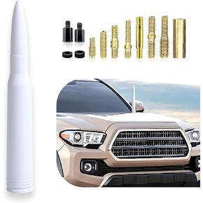 1 PC Bullet Car Antenna Replacement, 5.5In x 0.7In Waterproof Anti-Theft Metal Automotive Signal Receiver Accessories, Compatible with Ford F150 Wrangler Jeep Chevrolet (Black)