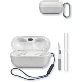 Case for Technics EAH-AZ100 Technics Reference Class Hi-Fi Wireless Earbuds,BOVUGAC High Transparency Soft TPU Shockproof Cover with Keychain,Cleaning Kit and Lanyard-Clear