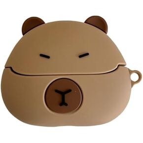 Case for Samsung Galaxy Buds 3 and for Galaxy Buds 3 Pro Earbuds (2024),Silicone Shockproof Protective Cover 3D Cartoon Capybara Design with Carabiner