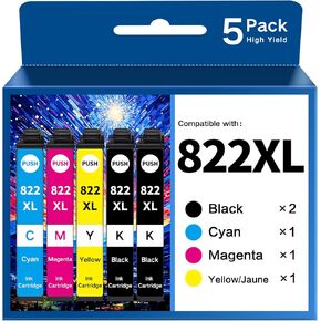 تم إعادة تصنيع 822xL لـ Epson 822XL Combo Combo Pack لـ Epson 822 T822XL لـ Epson Workforce Pro WF-4830 WF-4833 WF-4834 WF-3820 WF-3823 WF-4820 Printer (2 Cyan 1 Cyan 1 Magenta 1 أصفر)