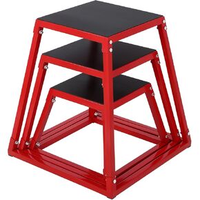 Plyometric Jump Box, Heavy-Duty Steel Plyo Boxes with Rubber Pad for Home Gym, Jump Platforms Step Up Box, Jump Trainers Conditioning Strength Training