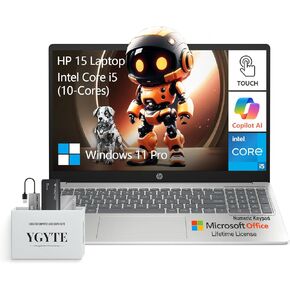 HP 2025 15.6 Laptop Touchscreen Computer,Intel 10-Core i5,Touch Screen Laptop 15 Inch,64GB RAM 2.5TB Storage (2TB SSD+512GB PSSD),Windows 11 Pro Lifetime Office,Number Pad
