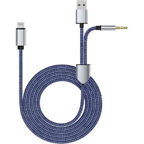 كابل USB C Aux وشحن، 2 في 1 نوع USB-C إلى سلك مقبس صوت 3.5 مم مع محول USB ممتد ذكر متوافق مع iPhone16/16 Plus/ 15/15Pro، وGalaxy S24 Ultra/S24، وHuawei إلى ستيريو السيارة in Kuwait