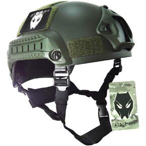 ATAIRSOFT Tactical Airsoft Paintball MICH 2001 Helmet with Side Rail & NVG Mount