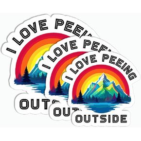 I Love Peeing Outside Sticker - 3Pcs Sticker 3 2.5 2 Inch - Sun and Mountain Sticker - Colorful Sticker - Laptop Phone Sticker - Waterbottle Sticker
