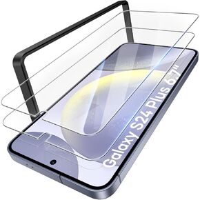 واقي شاشة 2 حزمة ل Samsung Galaxy S24 Fe ، عازف الدرجة العسكرية [صلابة 9H] ، تغطية كاملة تناسب HD حامي شاشة متينة الزجاج المقسّر لـ Galaxy S24 Fe 6.7 "
