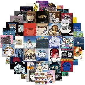 50pcs Kawaii Chikawa Stickers for Teens, Cute Japanese Cartoon Vinyl Stickers Waterproof Decals for Kids Phone Water Bottle Journal Guitar Skateboard