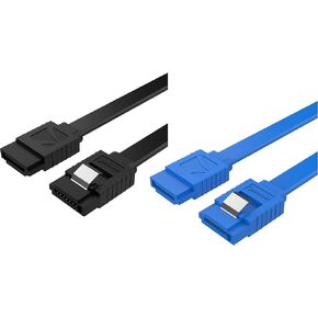 SABRENT SATA III (6 Gbit/s) Straight Data Cable with Locking Latch for HDD/SSD/CD and DVD Drives + SATA III (6 Gbit/s) Straight Data Cable with Locking Latch for HDD/SSD/CD and DVD Drives