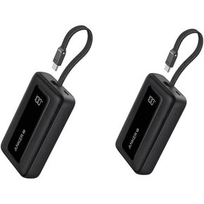 Anker Zolo Power Bank, 20,000mAh 30W High-Speed Portable Charger +10,000mAh 30W Portable Charger with Built-in USB-C Cable for Travel