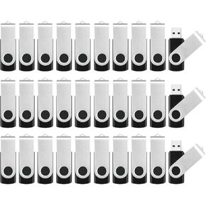 Bulk Flash Drives - 4GB Thumb Drives 10 Pack Black and 2GB USB Flash Drive 20 Pack Black, USB 2.0 Thumb Drive Pendrive Zip Drive Jump Drives Multipack for Data Storage, Photo Transfer and Backup
