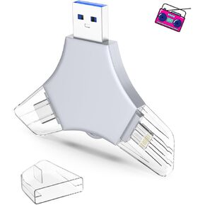 USB 3.0 فلاش محرك أقراص فلاش 64 جيجابايت لجهاز iPhone ، 3in1 عصا تخزين صور الذاكرة الخارجي لالتقاط الصور/الفيديو/البيانات الاحتياطية ، V9.51 High Speed ​​Thumb Drives for iPhone/iPad/Android/PC-الرطب المبل