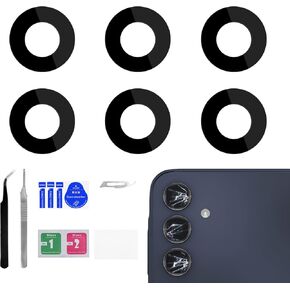 2 Pack for Samsung Galaxy A15 Rear Camera Lens Replacement Adhesive Back Camera Glass Lens with Full Fix Tool Repair Kit Tweezers Dust Cloth for A15 SM-A155F