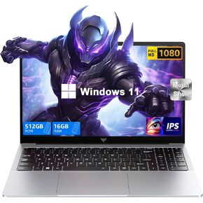 Laptop, 2025 Laptop Computer with Intel Quad-Core Processor(Up to 3.6GHz), 16GB DDR4 512GB SSD, Windows 11 Laptop, 16.0" IPS 1080P, Metal Shell, USB3.2, Long Battery Life