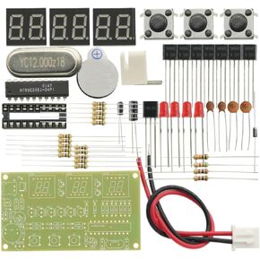 DIY Clock Kit Digital Clock 6 Bits C51 AT89C2051 Chip Electronic Alarm Clock Kit FR-4 PCB with Buzzer Learing Kit