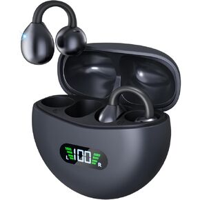 ANSTEN Open Ear Clip Wireless Earbuds - Bluetooth 5.4, 30H Play, Lightweight Comfort Sports Bone Conduction Earbuds for Fitness and Running
